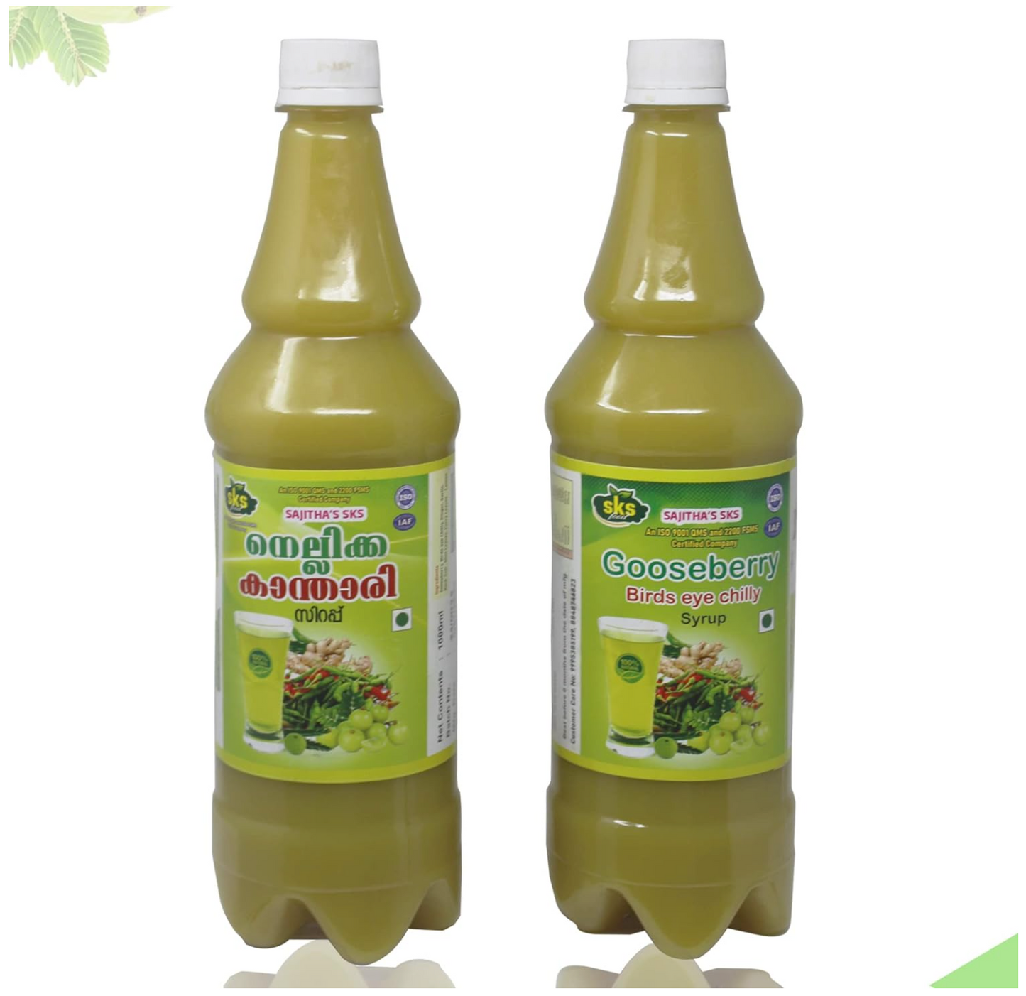 Nellikka Kanthari Gooseberry Birds Eye Chilly Syrup - 2 Bottles