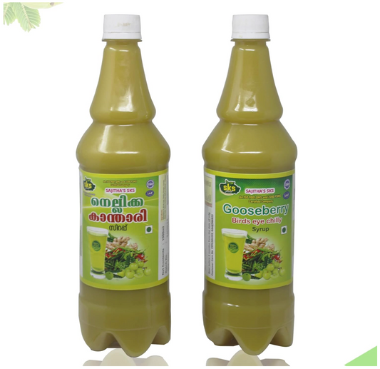 Nellikka Kanthari Gooseberry Birds Eye Chilly Syrup - 2 Bottles